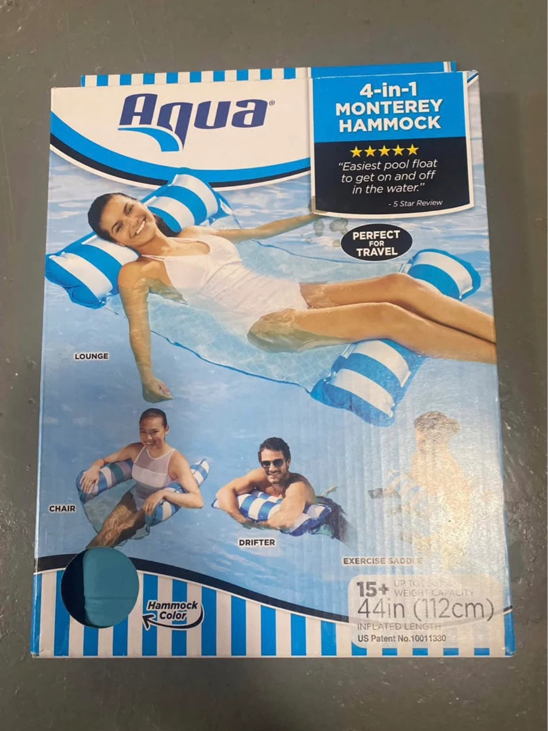 Aqua Monterey 4-in-1 Hammock Pool Float - Blue