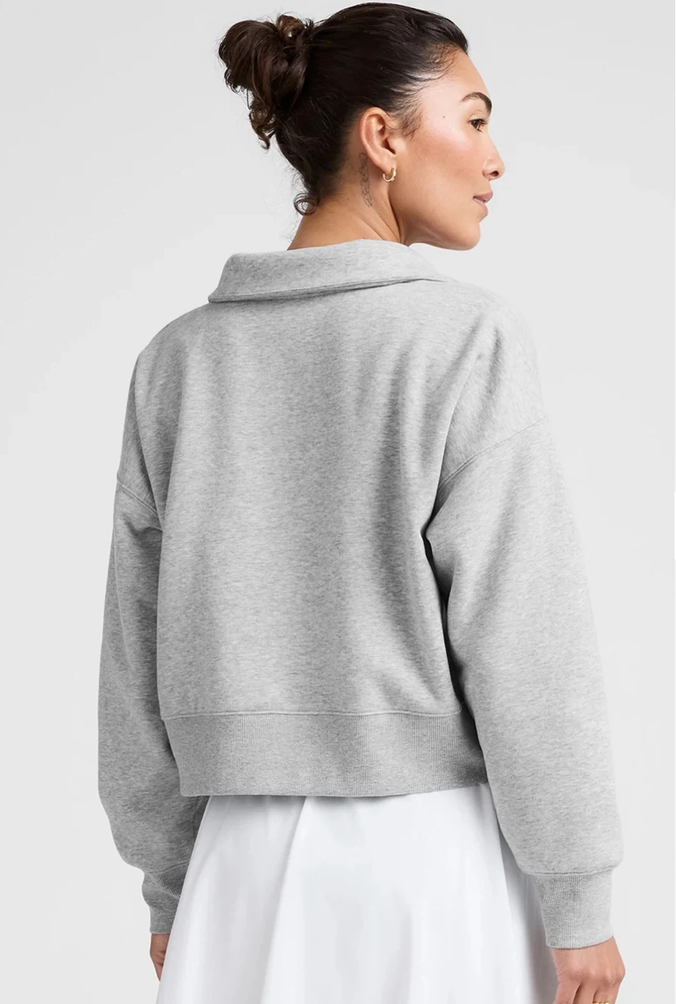 Grey Collared Cropped Sweatshirt - photo 2