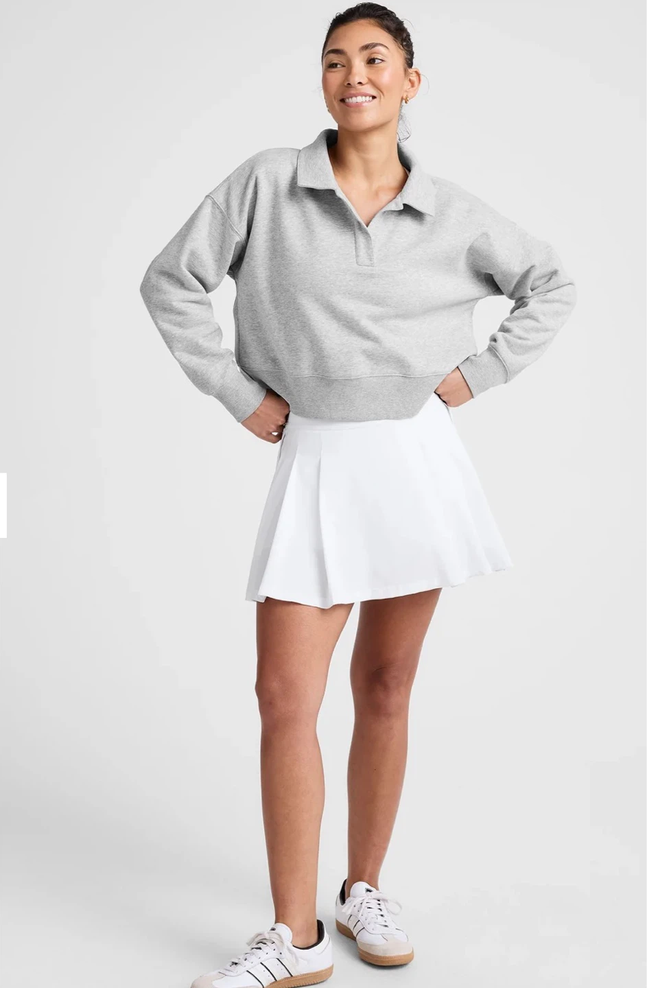 Grey Collared Cropped Sweatshirt - photo 3