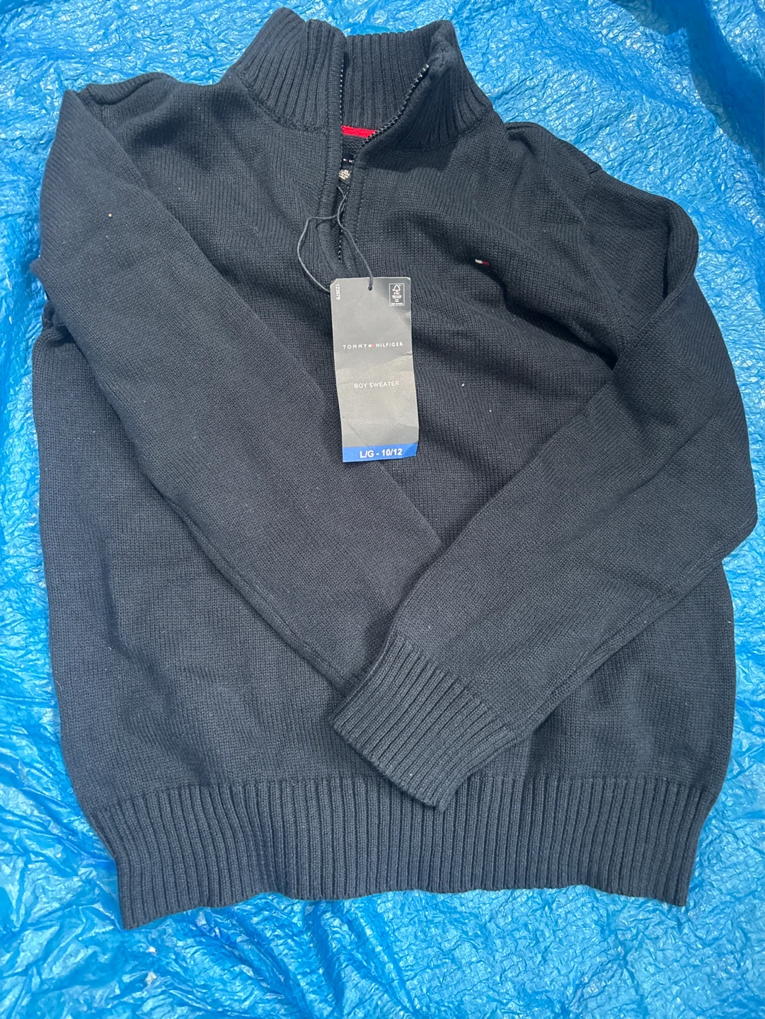 Tommy Hilfiger Boy's Sweater - navy L/G - 10/12