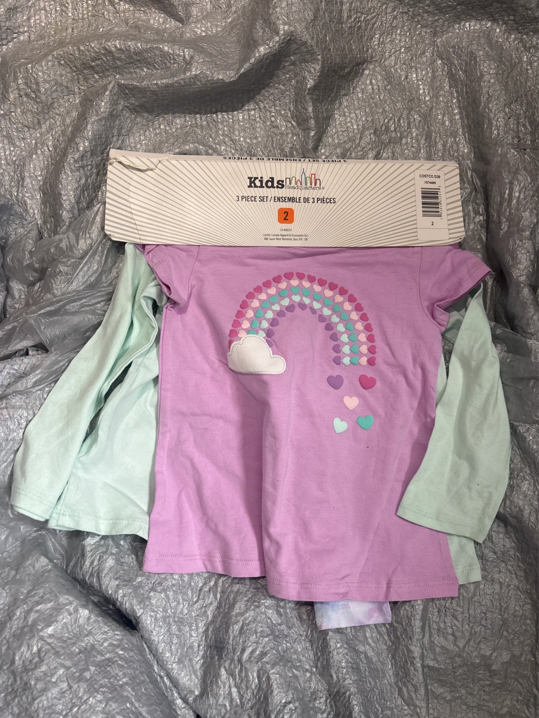 Kids HQ 3 Piece Set Rainbow T-Shirt & Pants Size 2