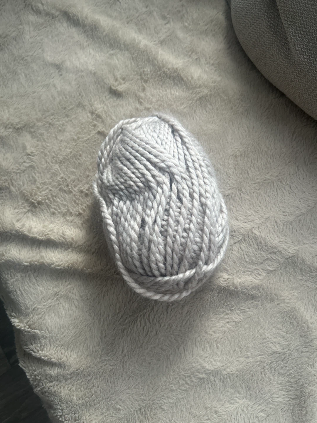 Grey Chunky Knit Yarn Skein