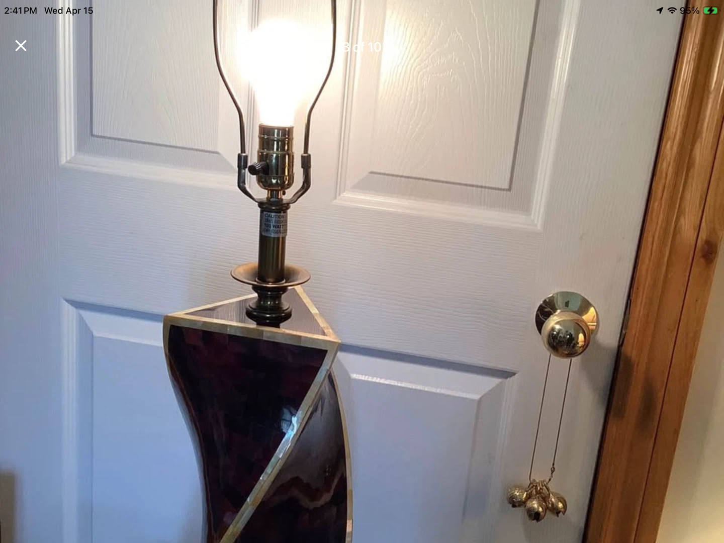 1980’s Maitland-Smith Tessellate Horn & MOP Lamp 🐞 - photo 3