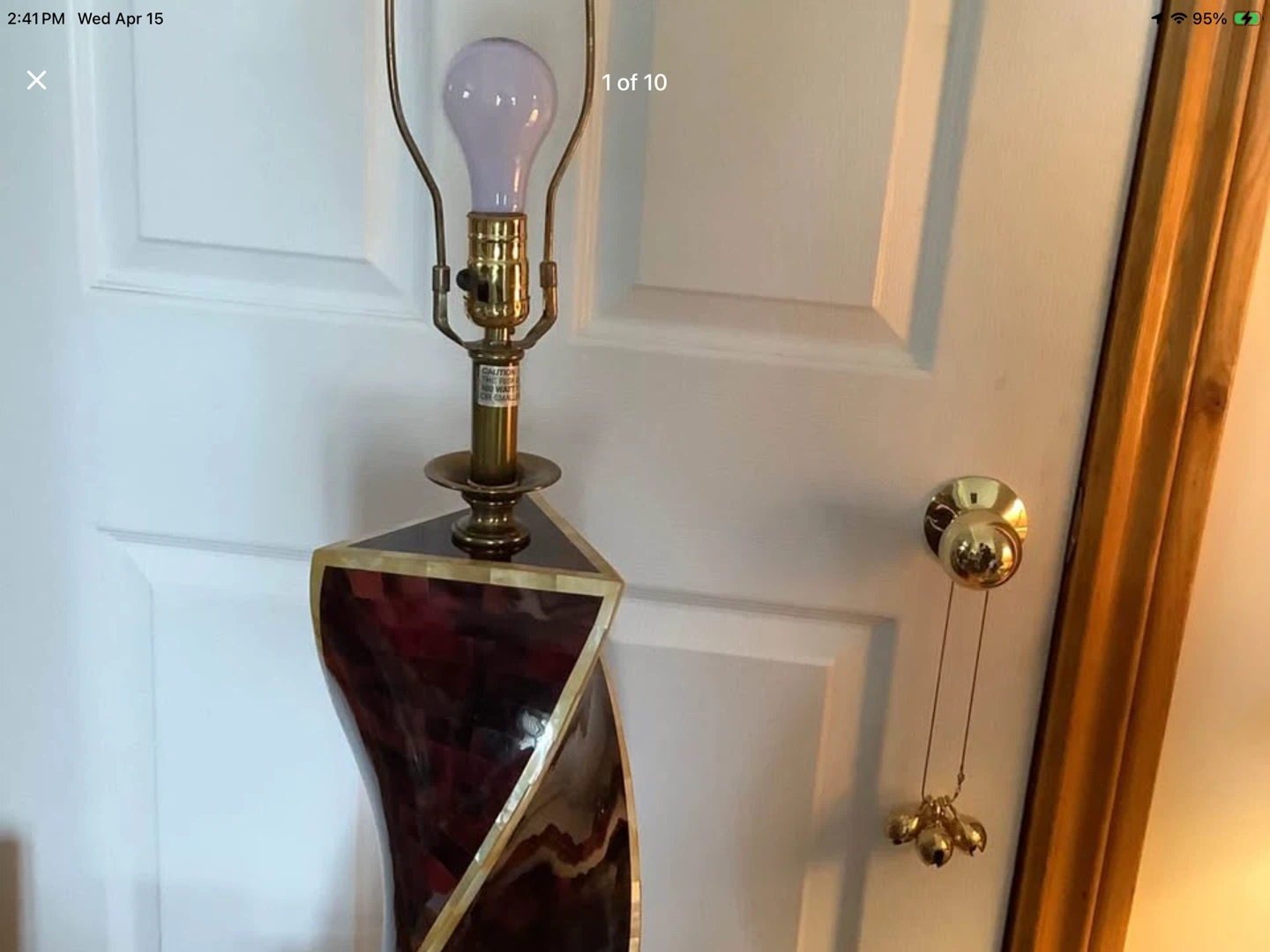 1980’s Maitland-Smith Tessellate Horn & MOP Lamp 🐞