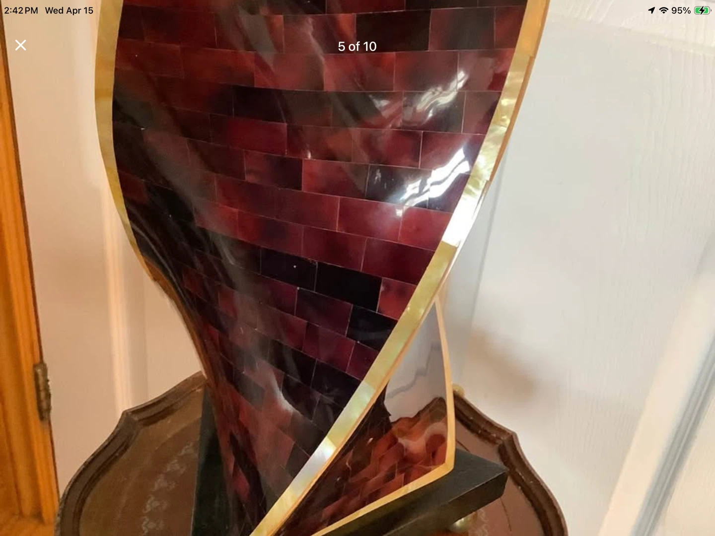 1980’s Maitland-Smith Tessellate Horn & MOP Lamp 🐞 - photo 5
