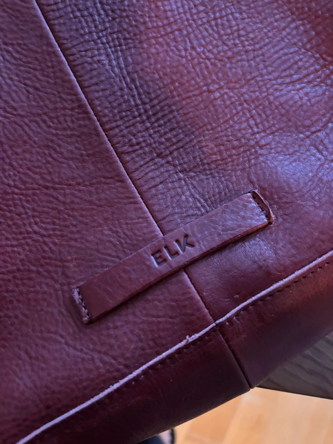 ELK Brown/Cognac Leather Tote Bag - photo 3