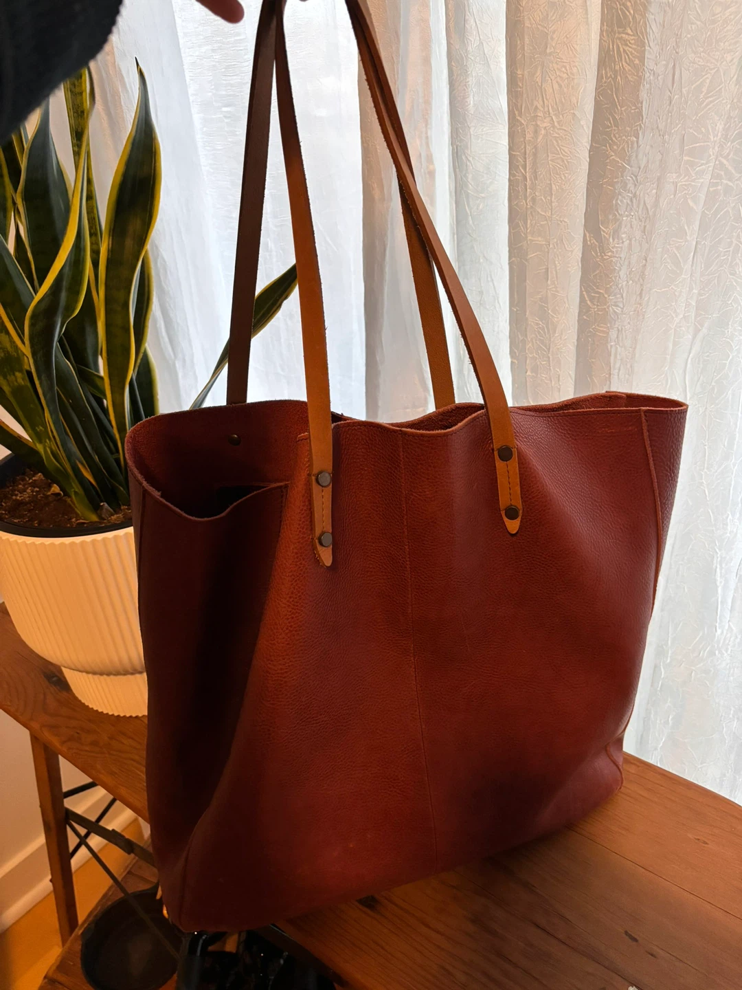 ELK Brown/Cognac Leather Tote Bag