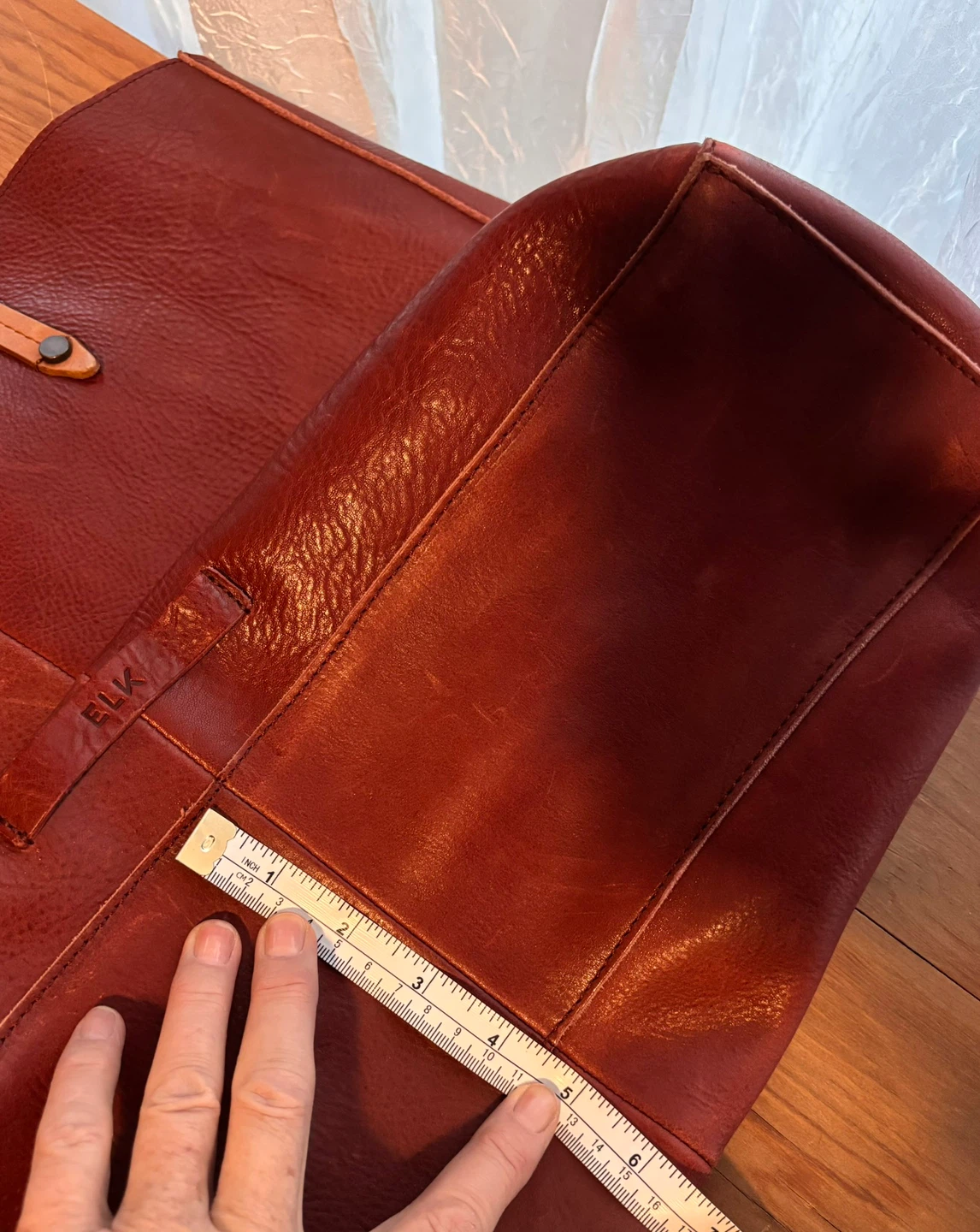 ELK Brown/Cognac Leather Tote Bag - photo 5