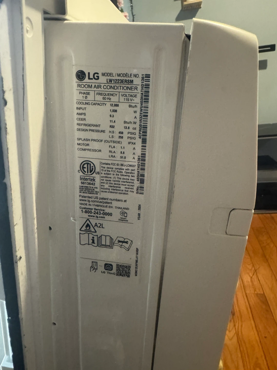 LG LW1223RSM Room Air Conditioner 12,000 BTU - photo 2