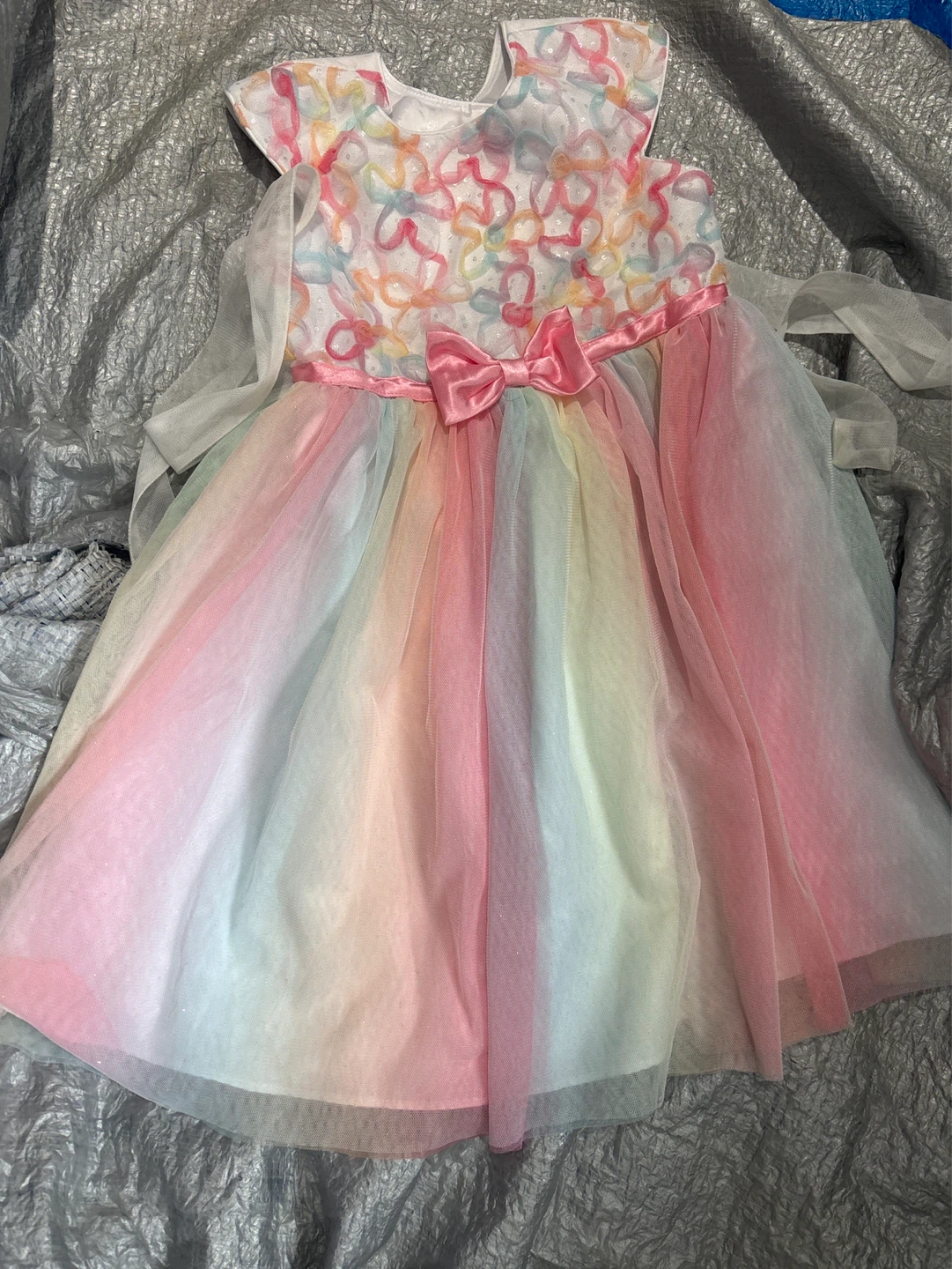 NWOT Jona Michelle Rainbow Tulle Dress - Size 5
