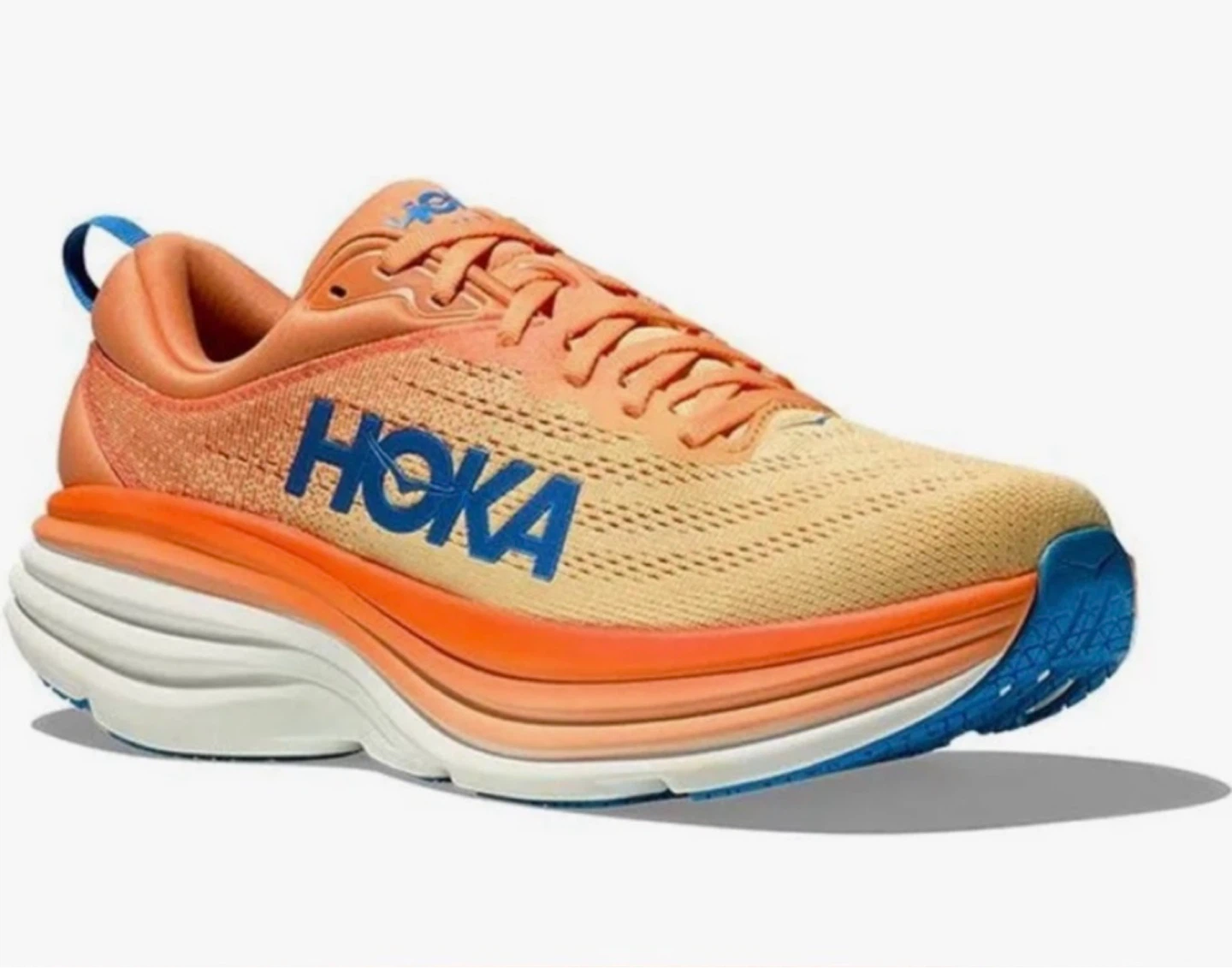Hoka Bondi 8 .5 Men Running Shoes - Orange/Blue - US Size 8 - photo 3
