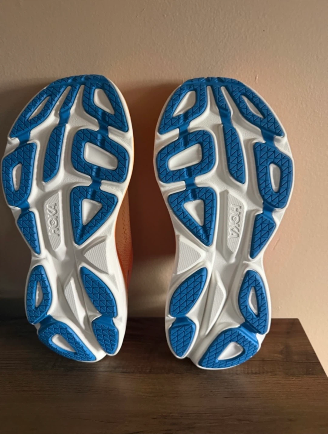 Hoka Bondi 8 .5 Men Running Shoes - Orange/Blue - US Size 8 - photo 2