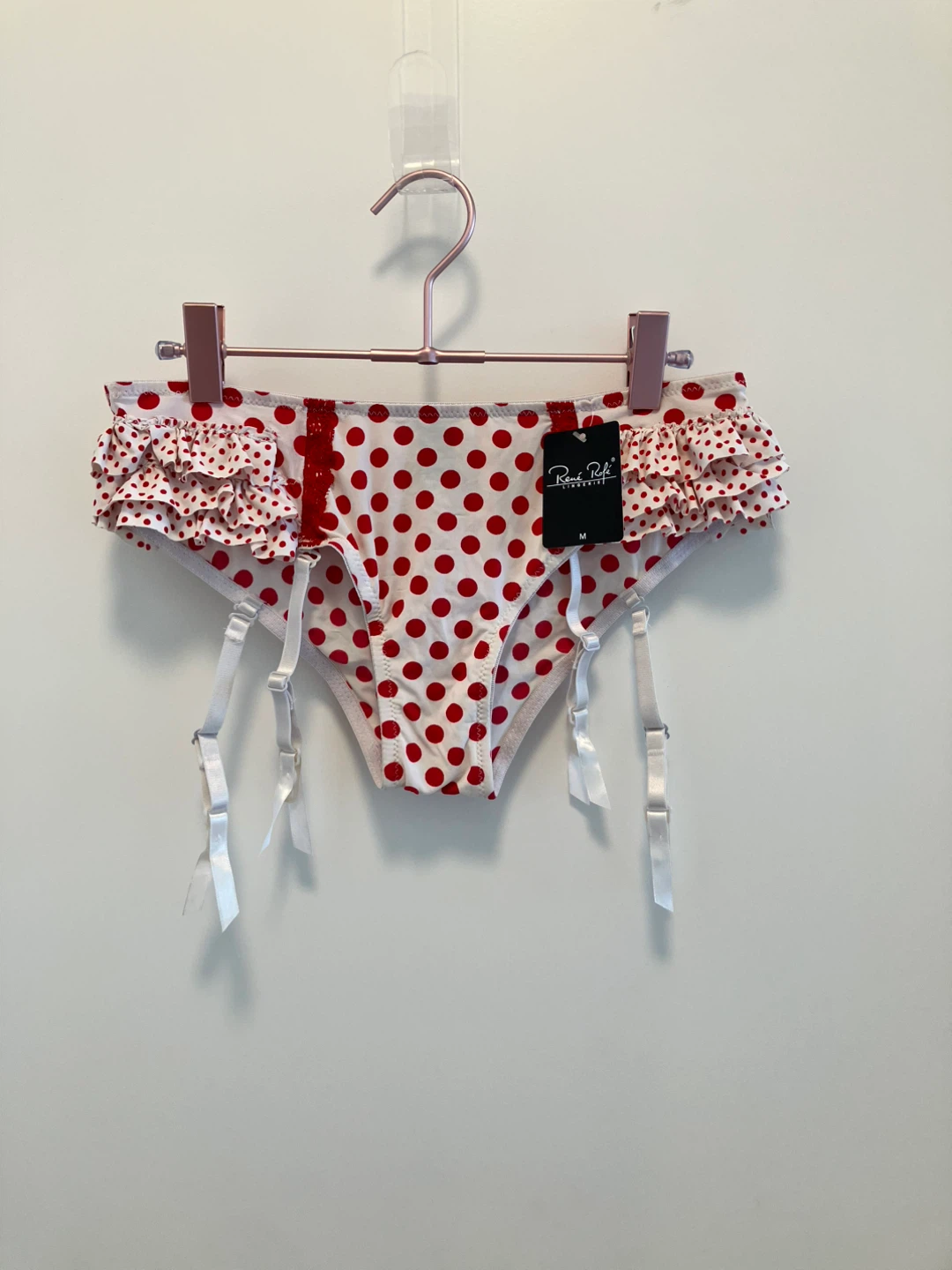 Rene Rofe Lingerie Red Polka Dot Briefs Size M