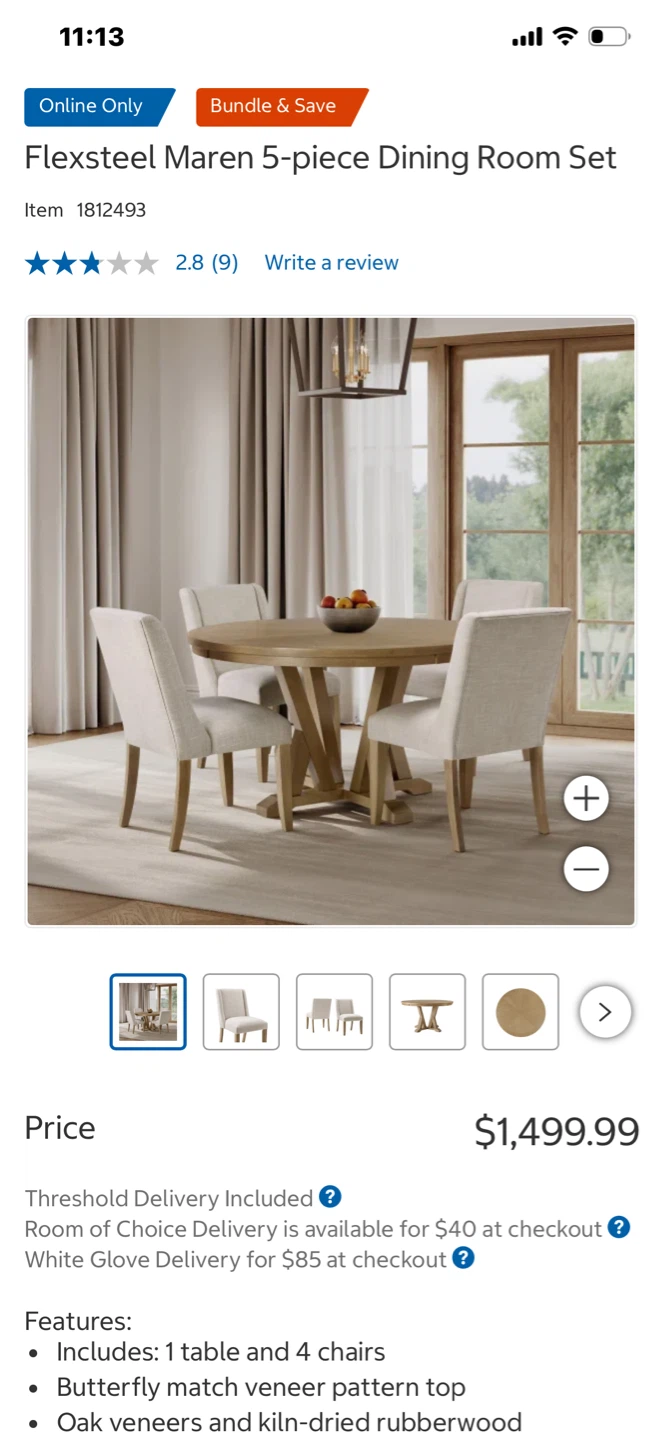 Flexsteel Maren 5-Piece Dining Room Set - photo 5