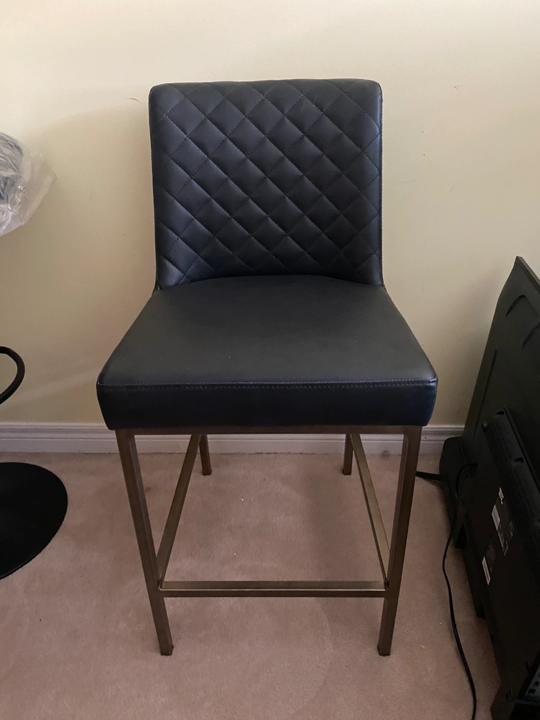 Black Quilted Bar Stool - photo 3