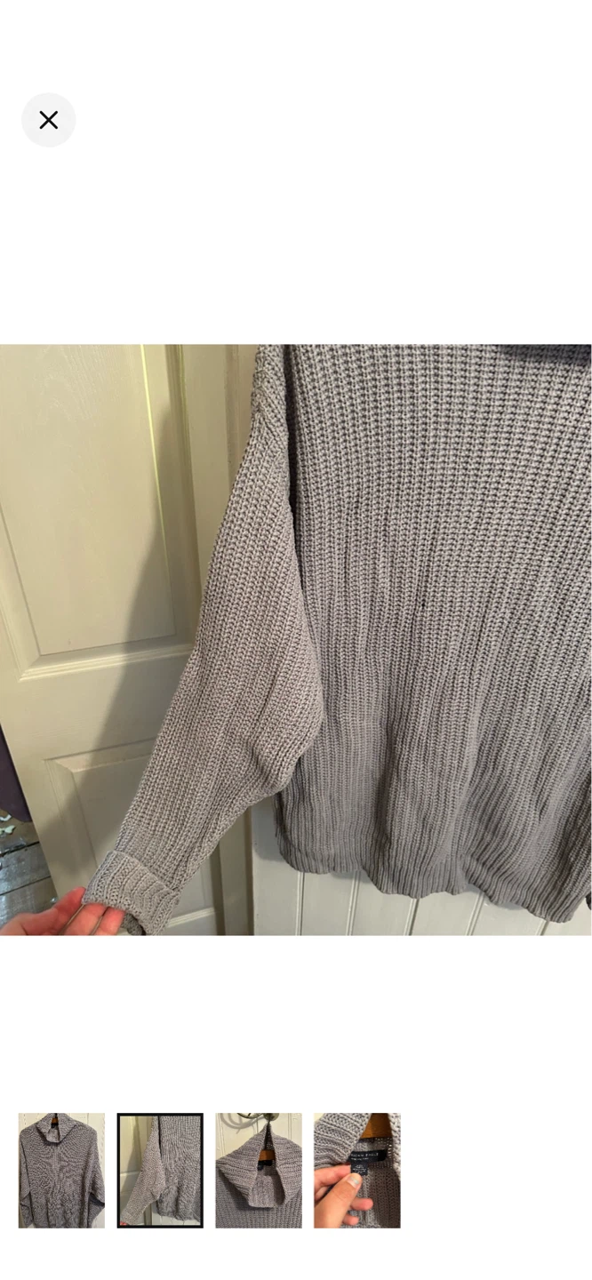 American Eagle Grey Chunky Knit Turtleneck Sweater - photo 2