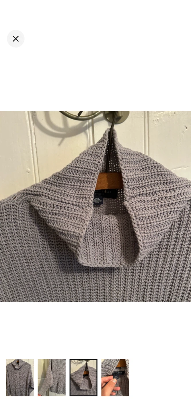 American Eagle Grey Chunky Knit Turtleneck Sweater - photo 3