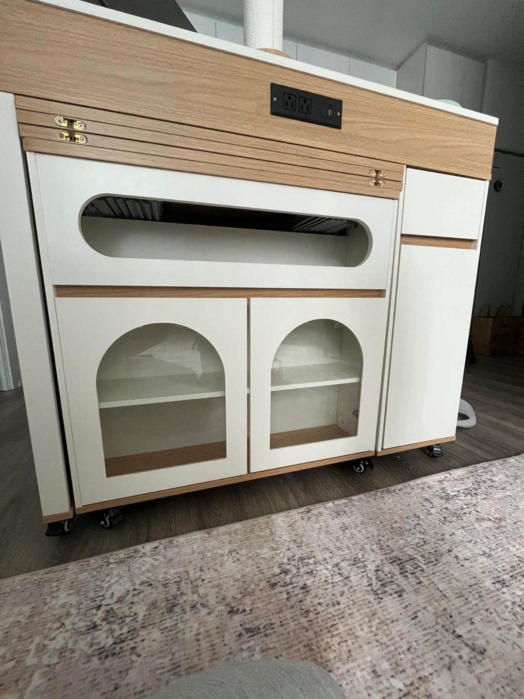 Multifunctional Rolling Kitchen Island with Drawers and Storage - photo 2