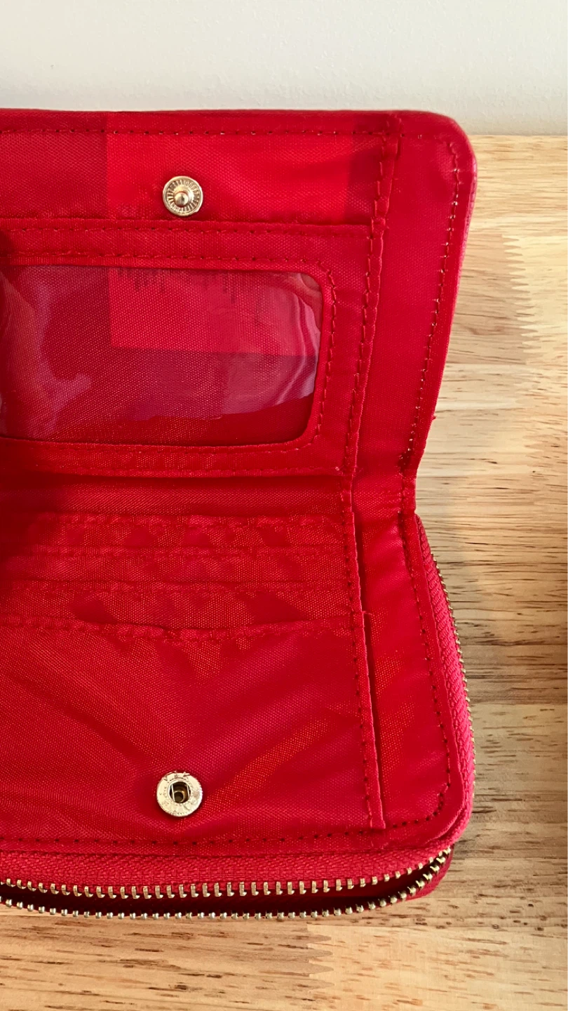 Red Quilted Wallet with Heart Lock and Chain - photo 5