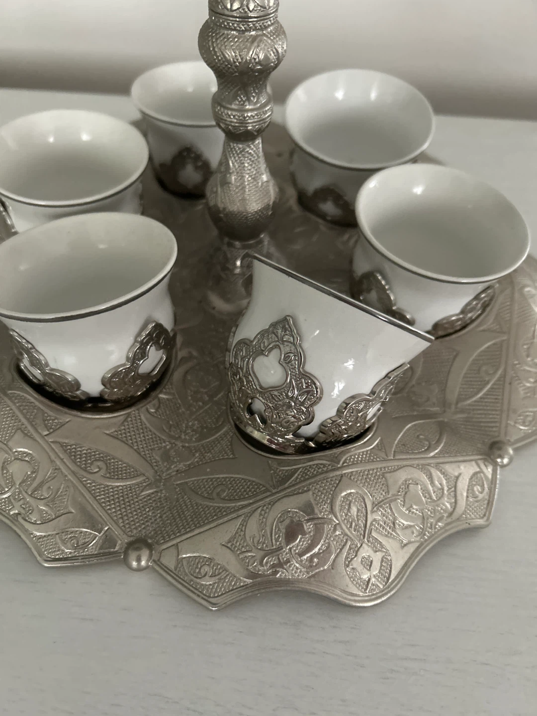 Set of 6 Decorative Coffee Cups with Tray - photo 2