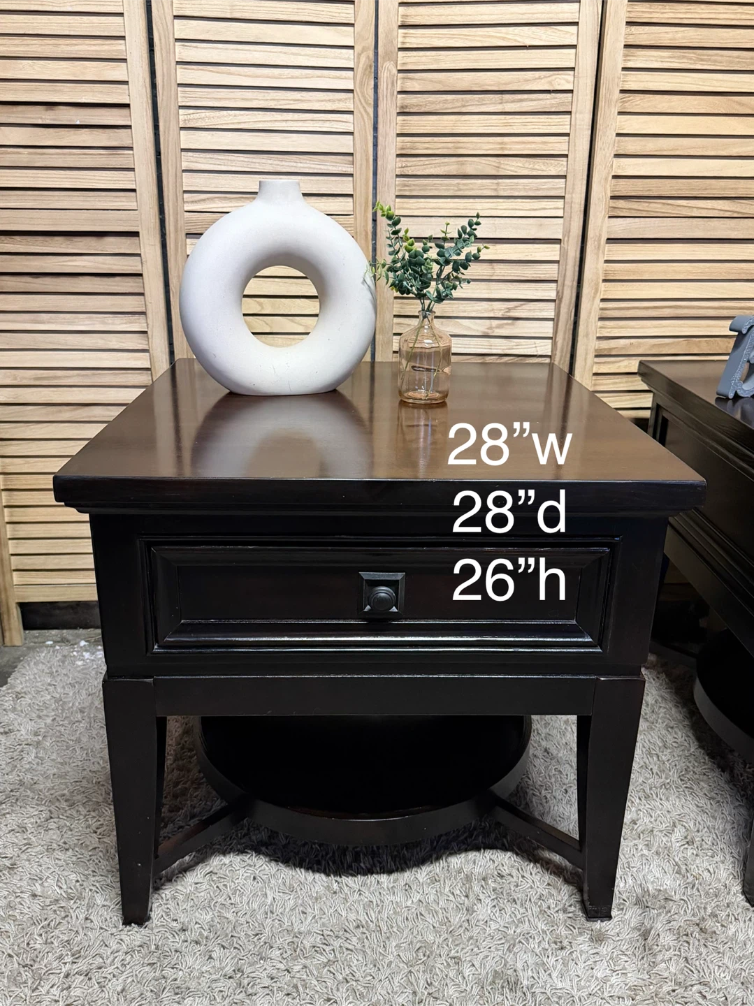 Dark Brown Wooden End Tables  (Set of 2) - photo 5
