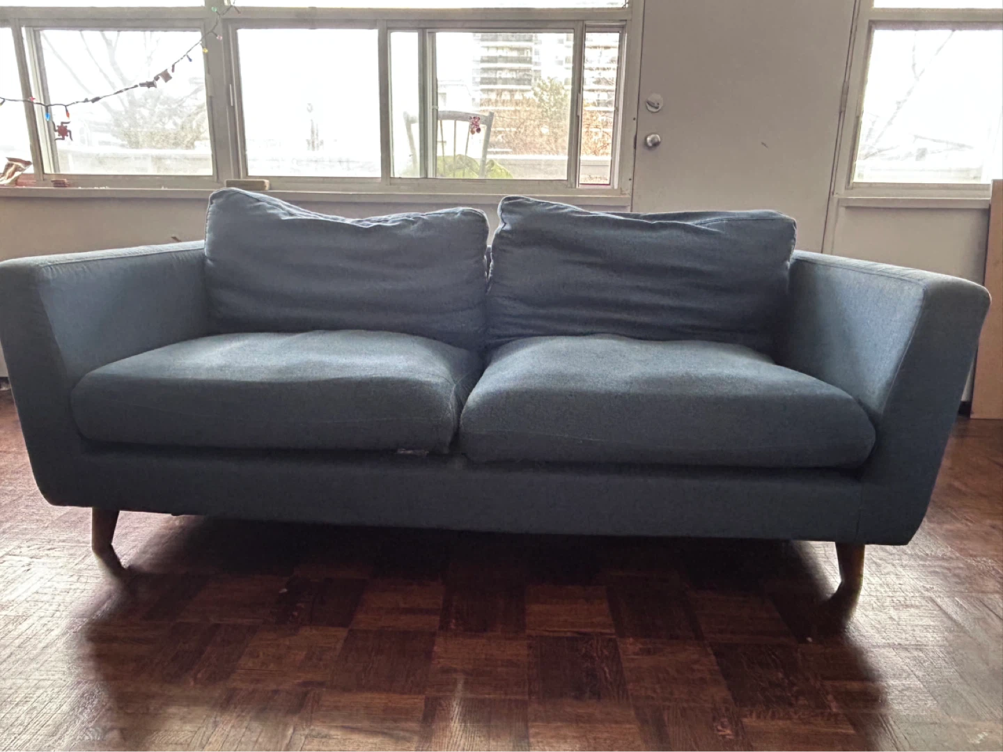 Blue Loveseat Sofa - photo 2