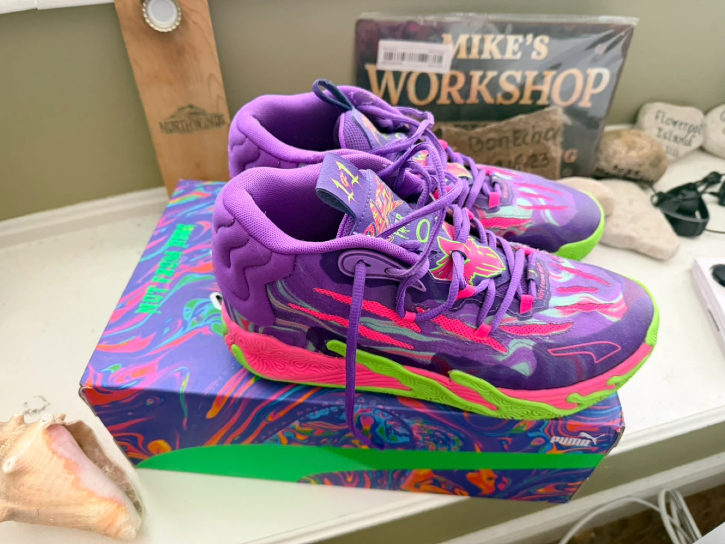 Puma MB.01 Low Purple Neon Basketball Shoes - photo 2