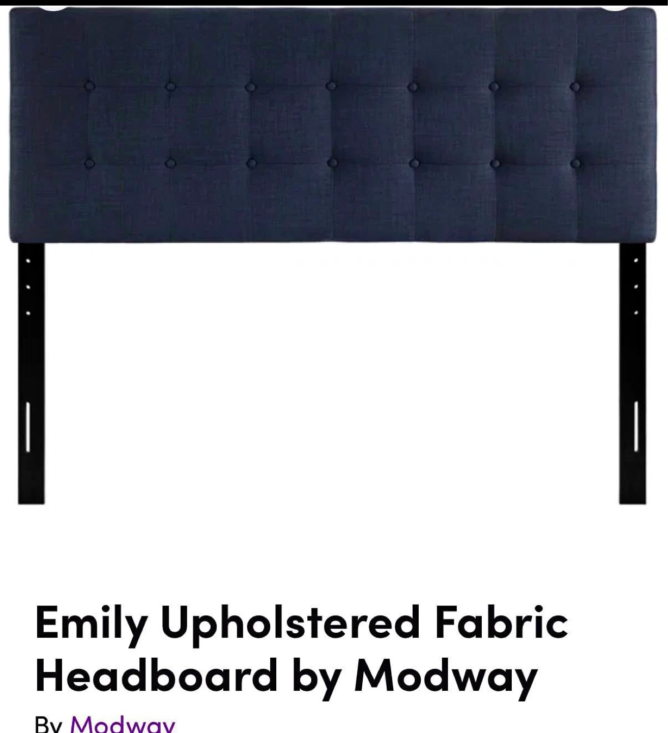 Modway Emily Upholstered Fabric Headboard - Navy