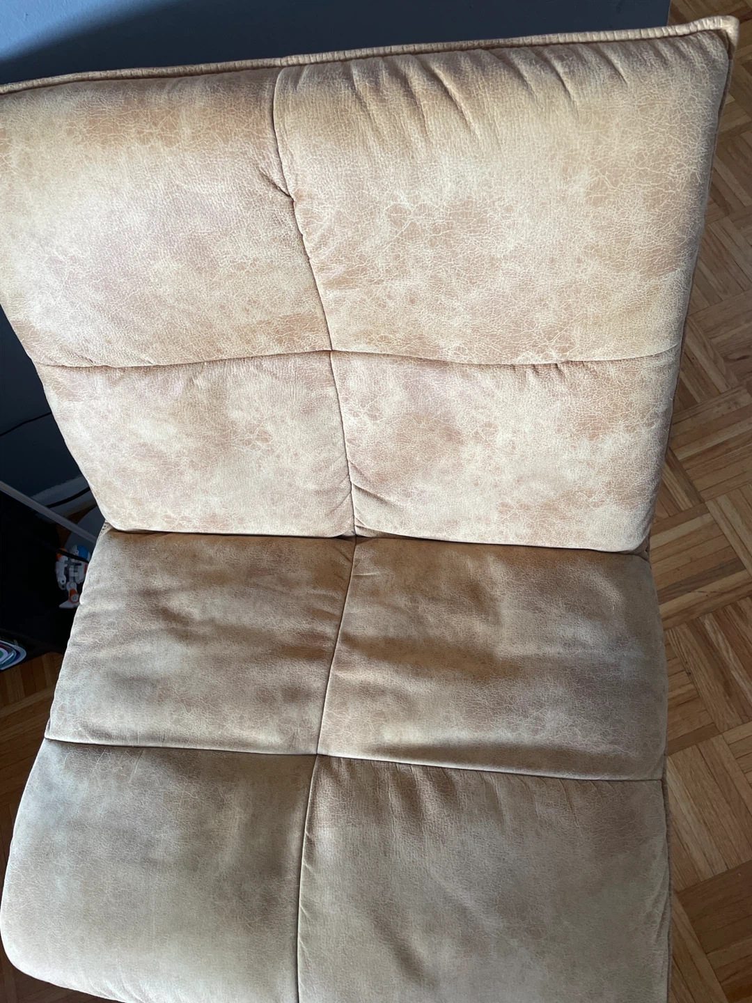 Tan Upholstered Accent Chair with Metal Legs - photo 2