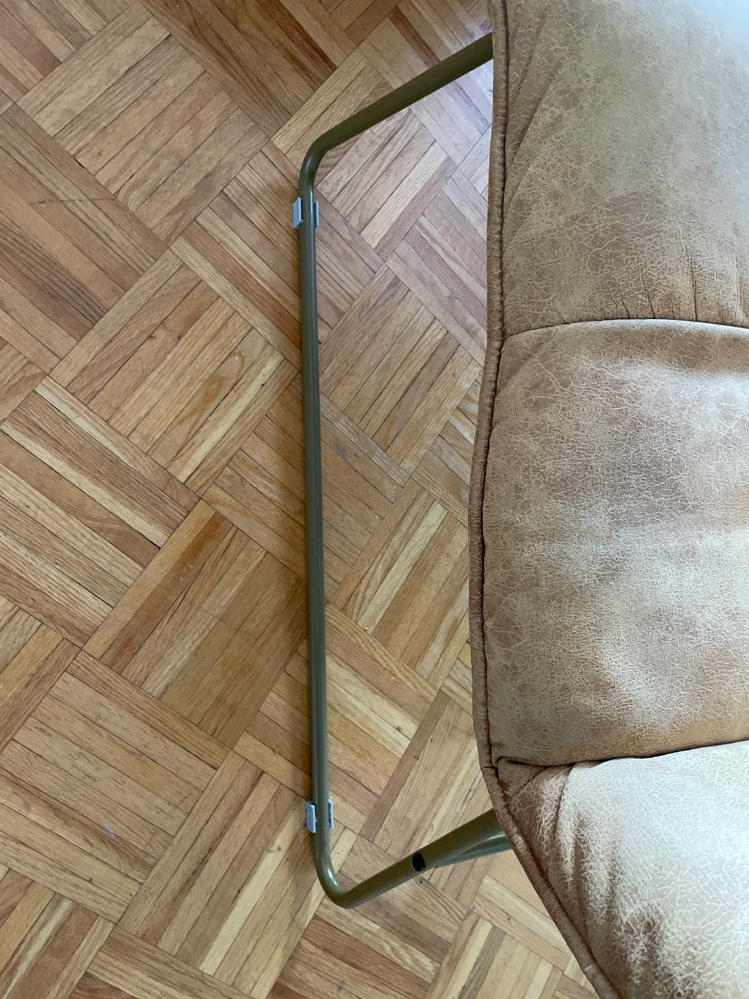 Tan Upholstered Accent Chair with Metal Legs - photo 4