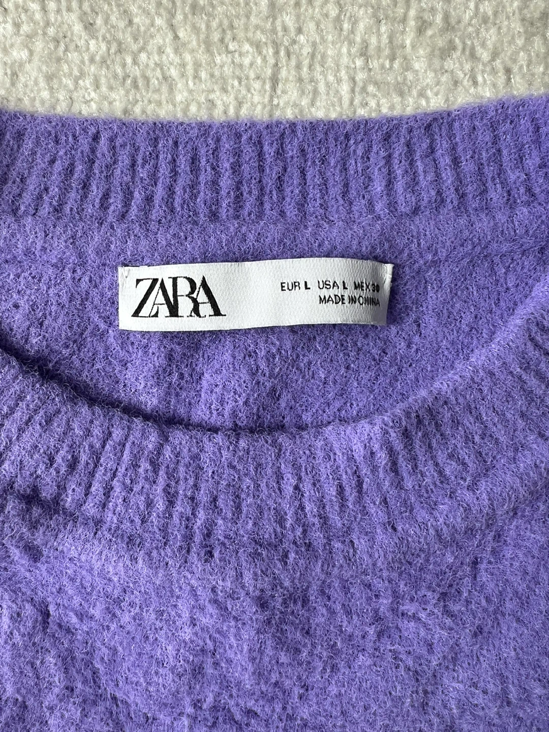 Zara Purple Oversized Sweater - Size L - photo 2