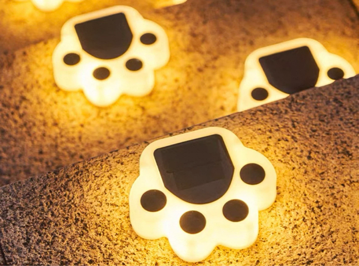 Paw Print Solar Pathway Lights - photo 4