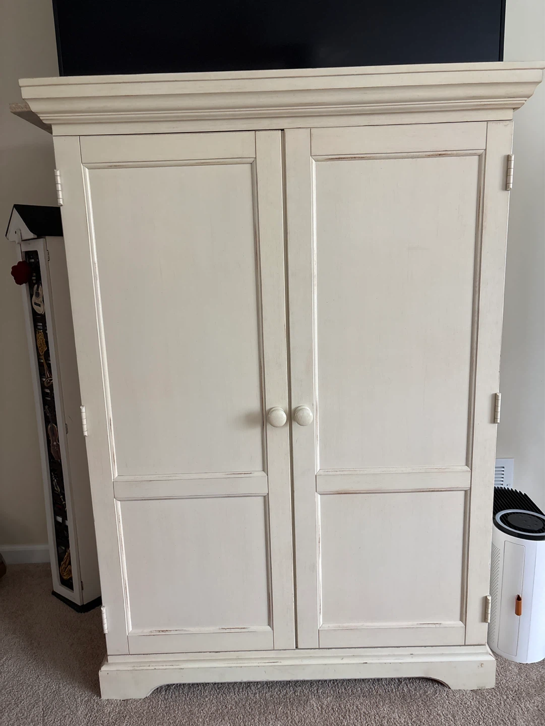 Cream Armoire Cabinet