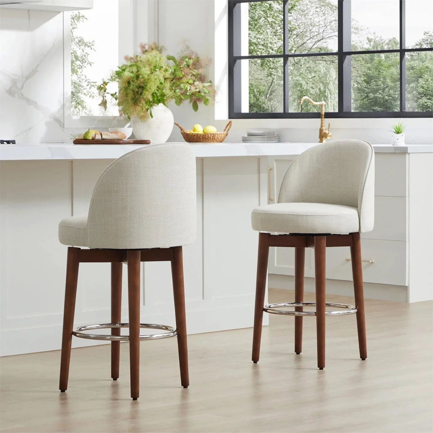 Swivel Counter Stool - Cream Fabric $150 each
