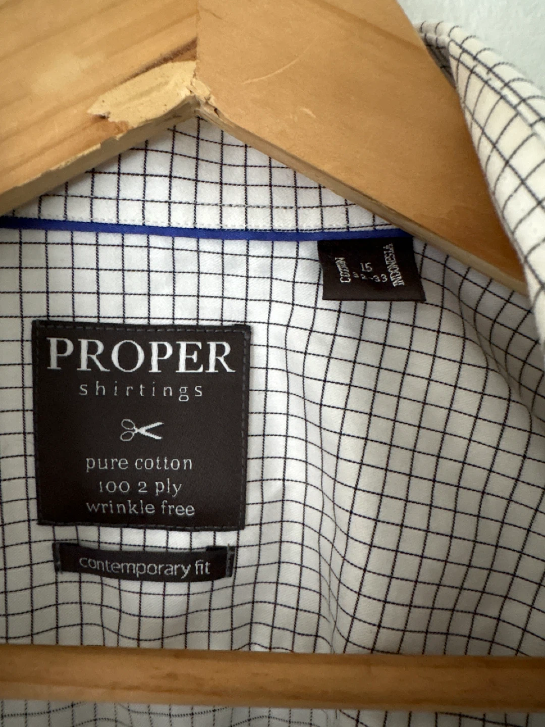 Proper Shirtings Men's Dress Shirt Size 15 - photo 2