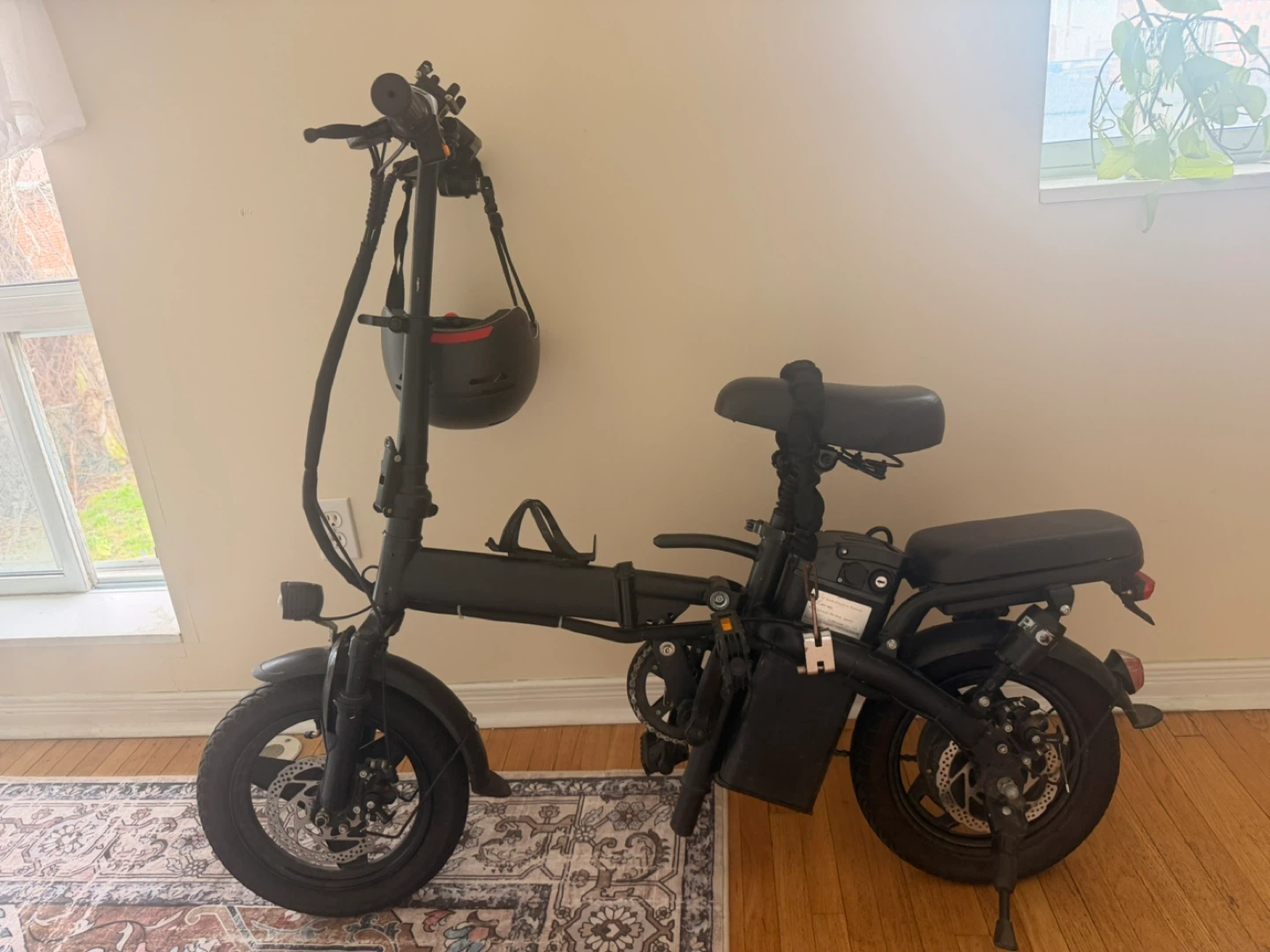 Black Folding Electric Bike