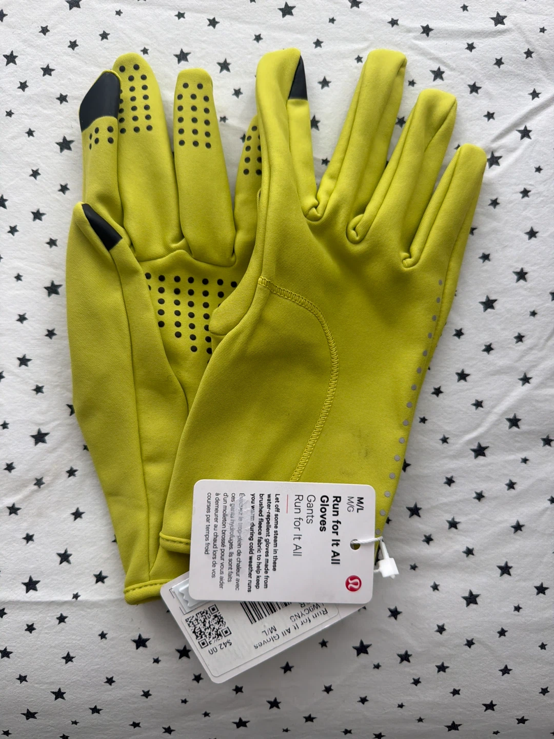 Lululemon Run for It All Gloves - M/L - Acid Yellow - photo 2