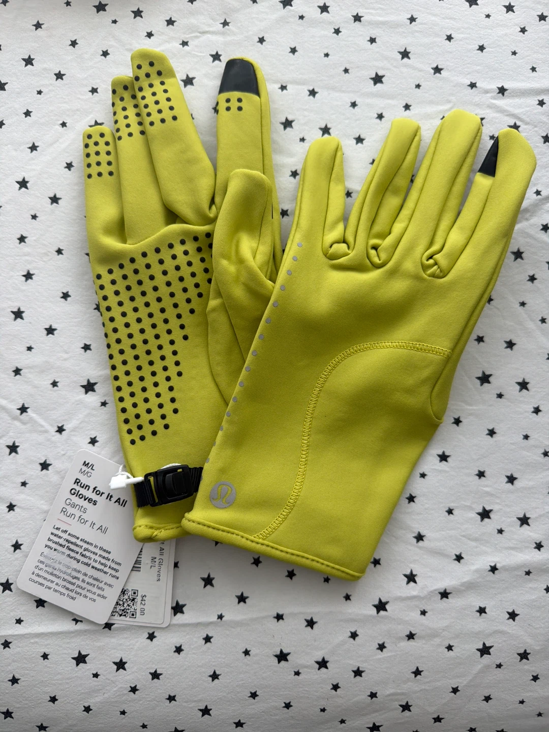 Lululemon Run for It All Gloves - M/L - Acid Yellow