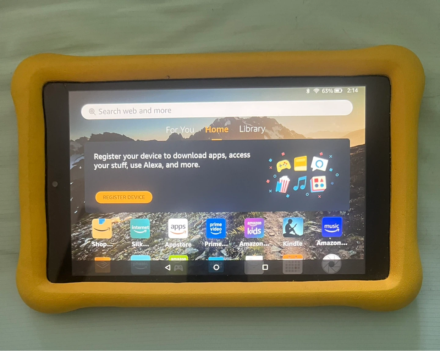 Amazon Fire HD Kids Edition Tablet 7" Yellow Case