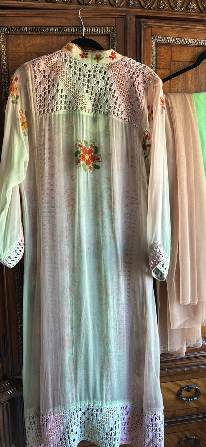 Embroidered Long Dress with Inner Slip - photo 5