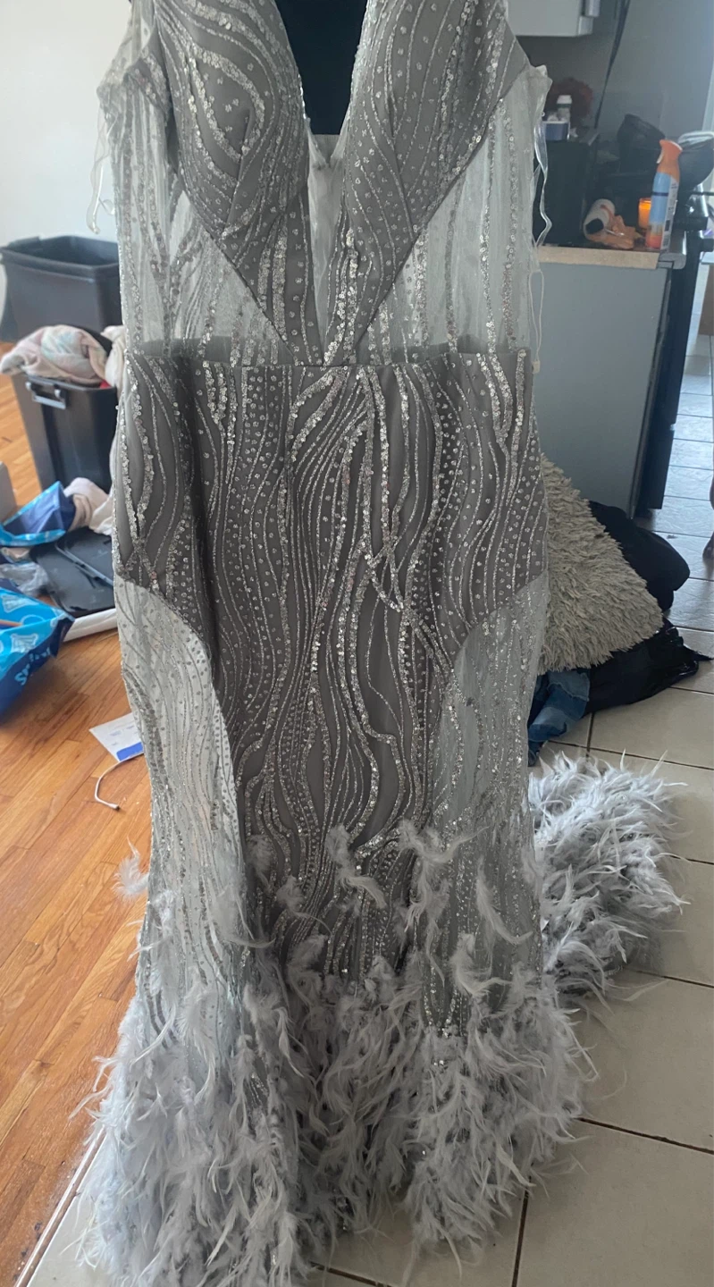 Sparkly Feather Embellished Gown - photo 3