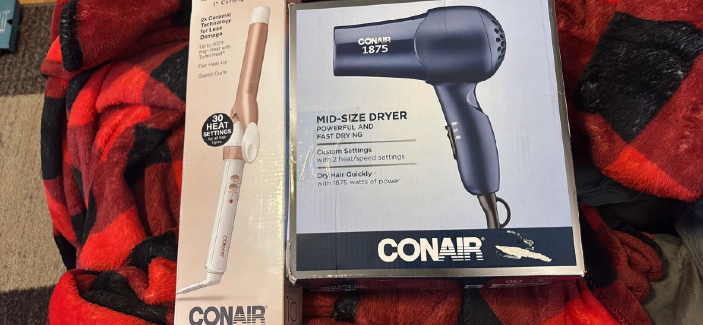 Conair 1875 Mid-Size Hair Dryer & 1" Curling Iron