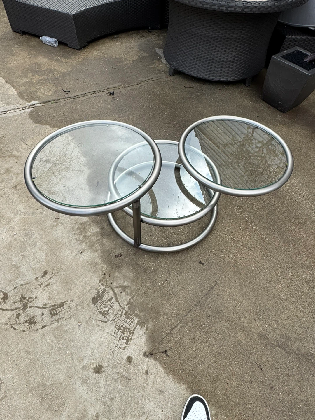Glass and Metal Side Table