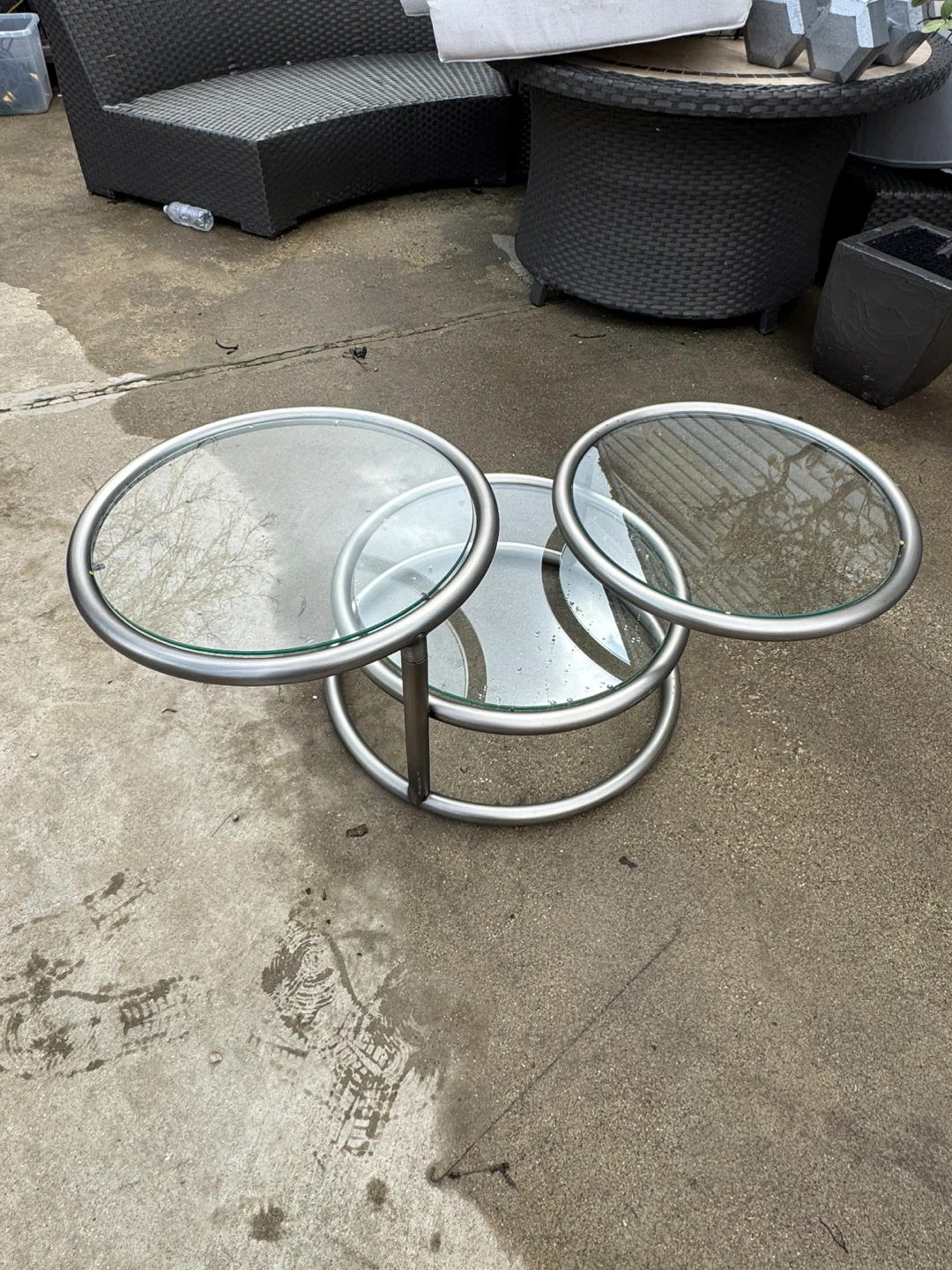 Glass and Metal Side Table - photo 2