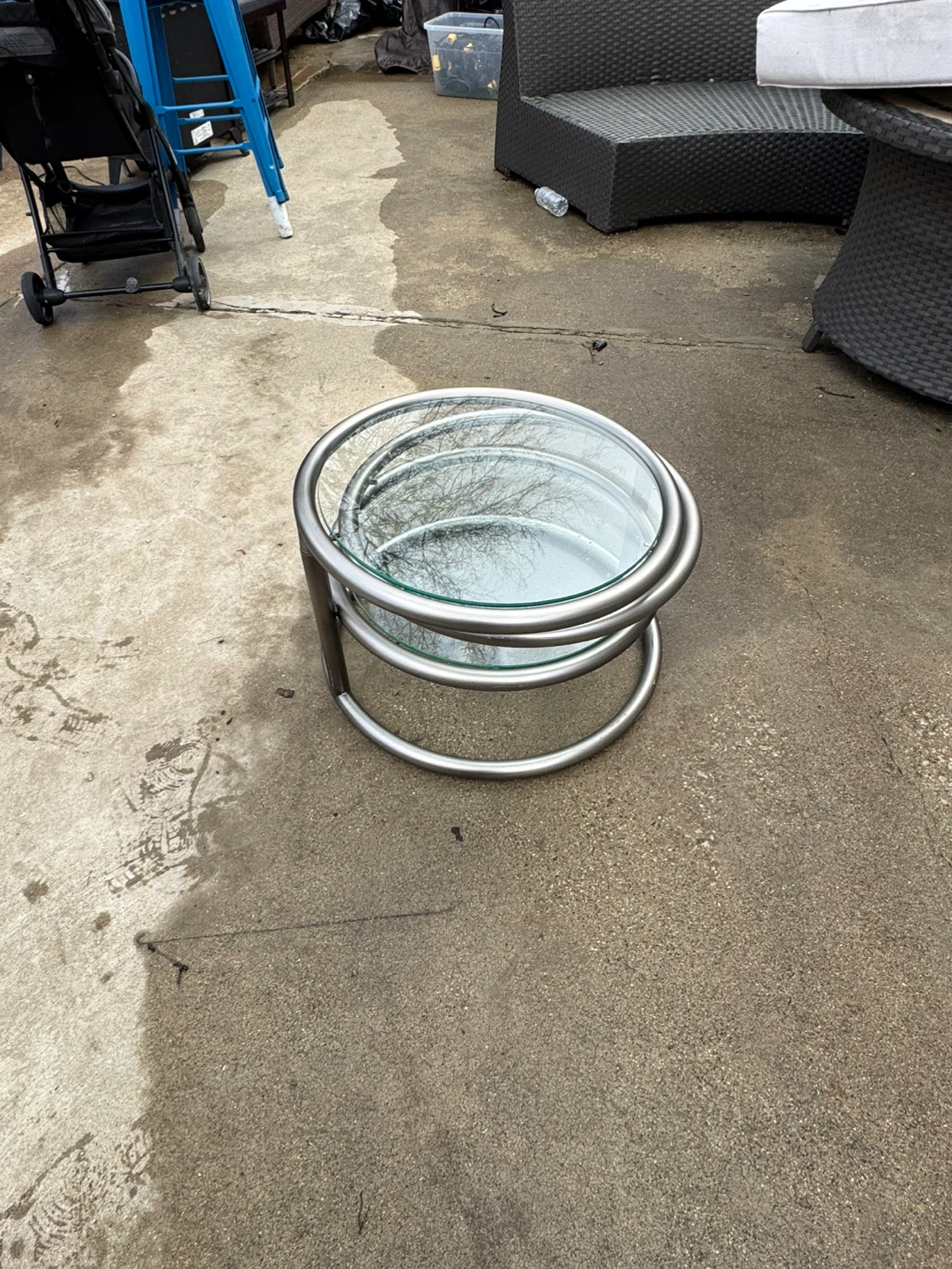 Glass and Metal Side Table - photo 3