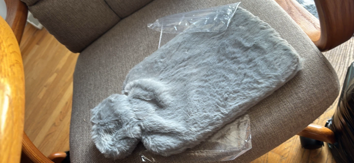 Fuzzy Grey Hot Water Bottle