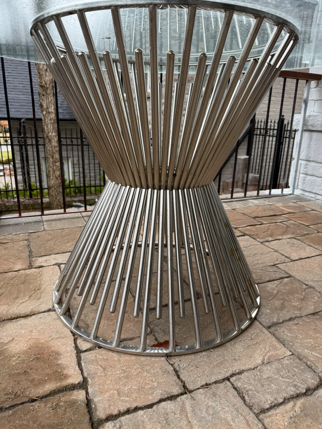 Glass Top Dining Table with Metal Base - photo 3