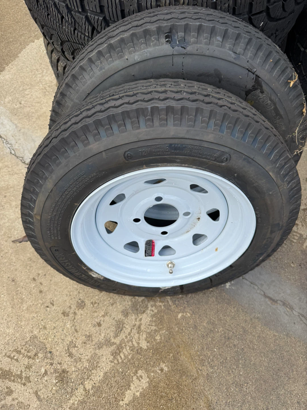 4.80-12 Trailer Tire with White Rim