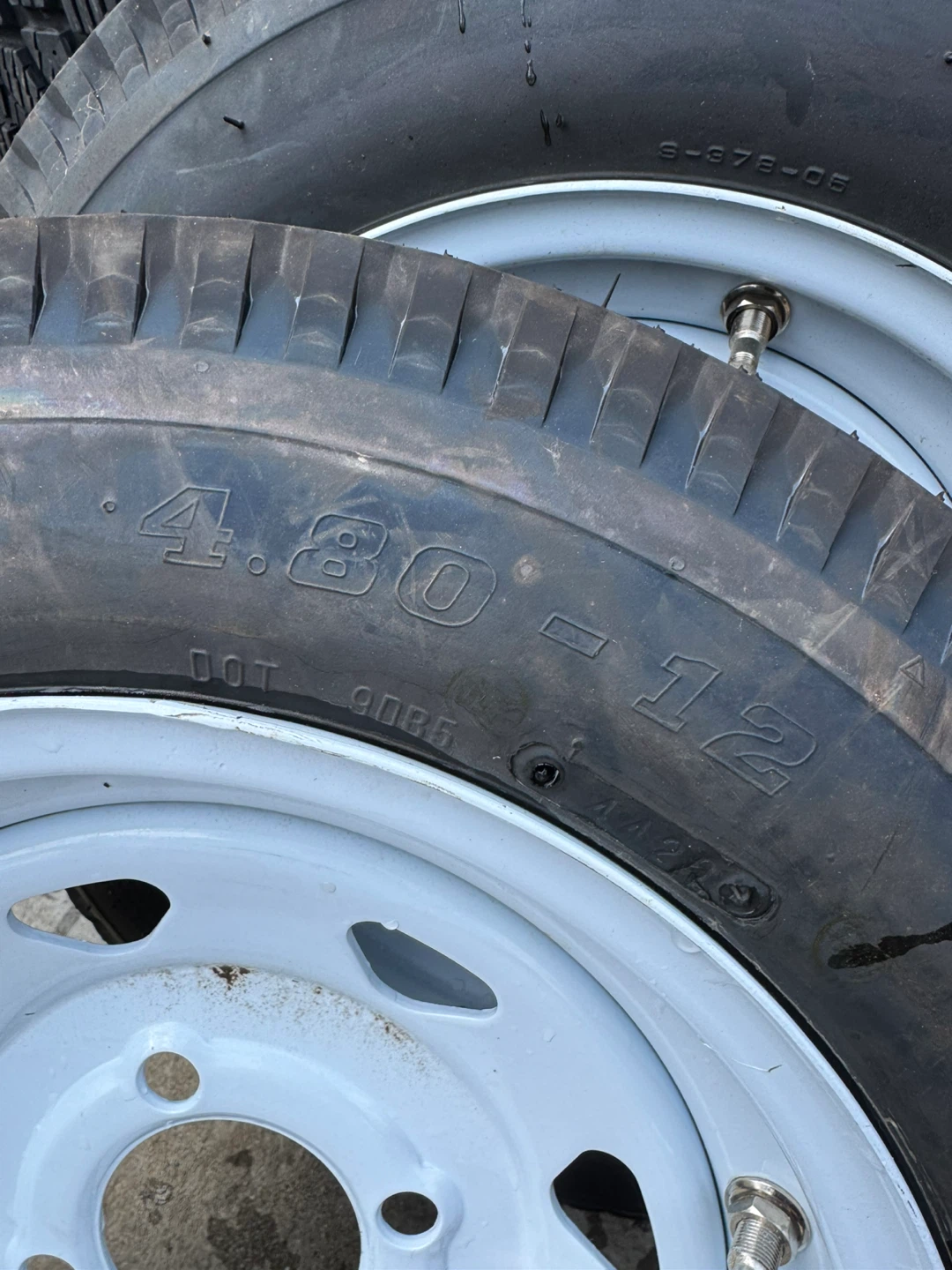 4.80-12 Trailer Tire with White Rim - photo 4