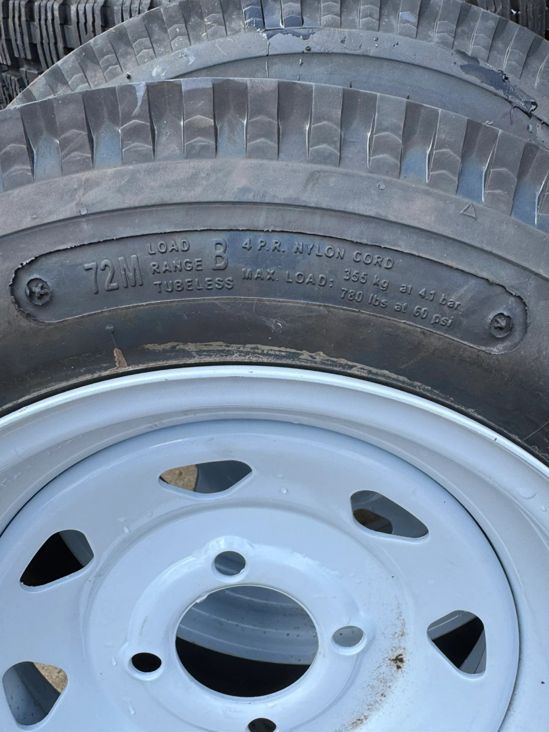 4.80-12 Trailer Tire with White Rim - photo 3
